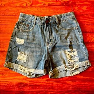 Mid Thigh Denim Shorts